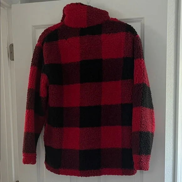 Boxercraft Red and Black Plaid Sherpa Hoodie - Picture 5 of 5
